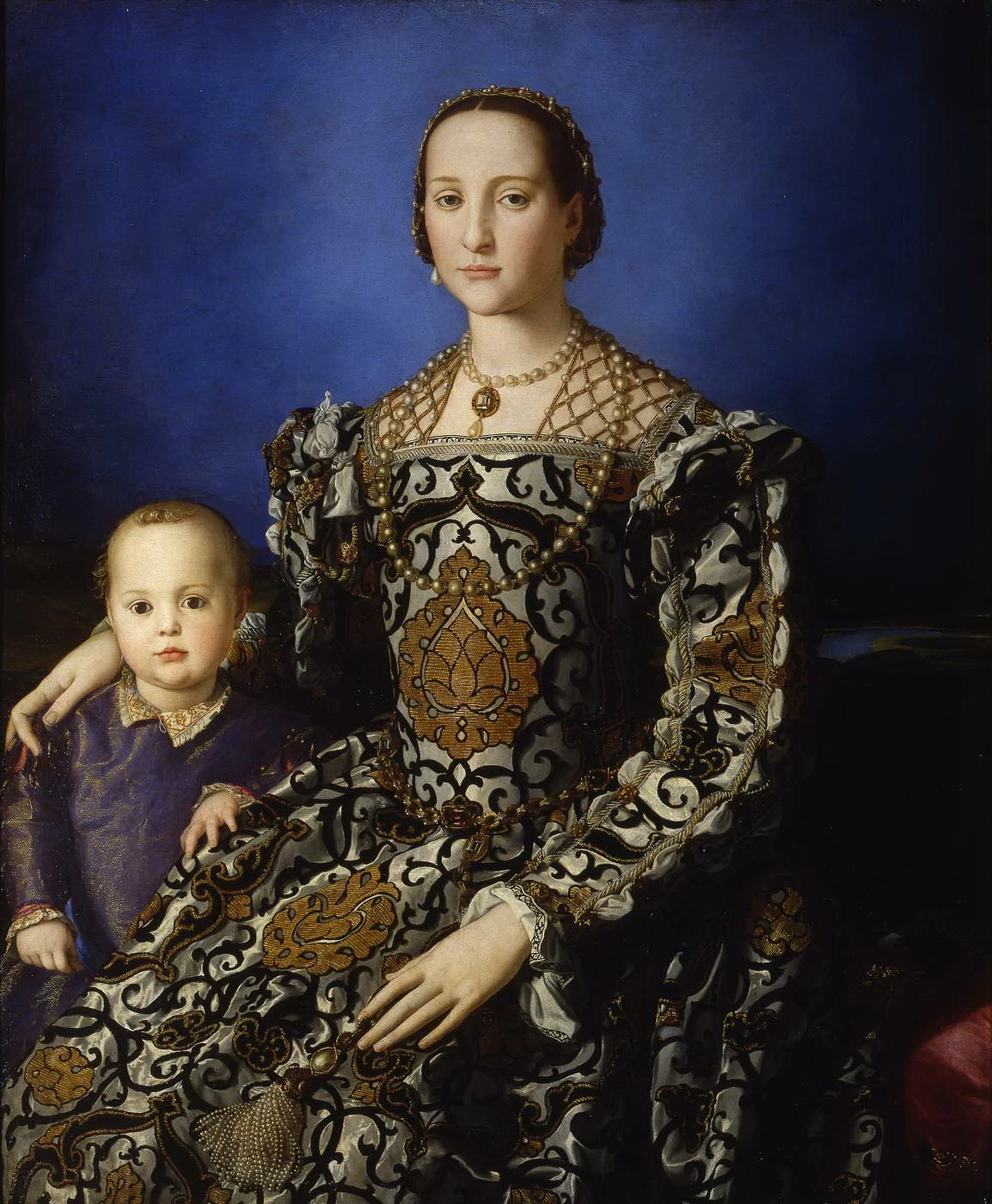 107-Ritratto di Eleonora di Toledo con il figlio Giovanni de Medici-Galleria degli Uffizi, Florence 